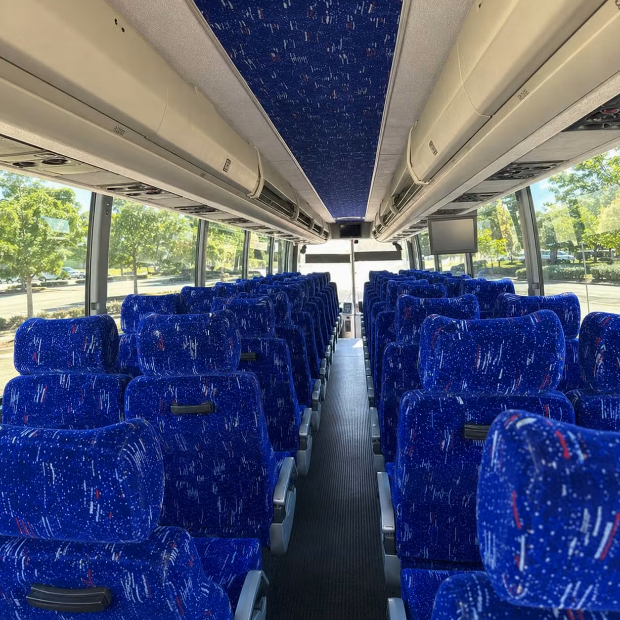 plano charter bus interior